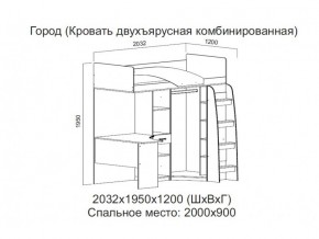 Кровать двухъярусная комбинированная в Магнитогорске - magnitogorsk.magazin-mebel74.ru | фото