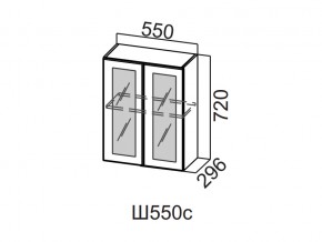 Ш550с/720 Шкаф навесной 550/720 (со стеклом) в Магнитогорске - magnitogorsk.magazin-mebel74.ru | фото