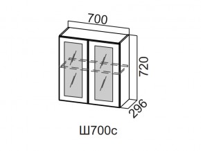 Ш700с/720 Шкаф навесной 700/720 (со стеклом) в Магнитогорске - magnitogorsk.magazin-mebel74.ru | фото